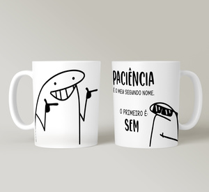 Caneca Flork Meme Bentô Divertida – Meu segundo nome é Paciência